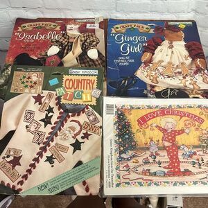 Daisy Kingdom Isabelle & Ginger Girl Doll Kits + patches & Iron On Transfer new